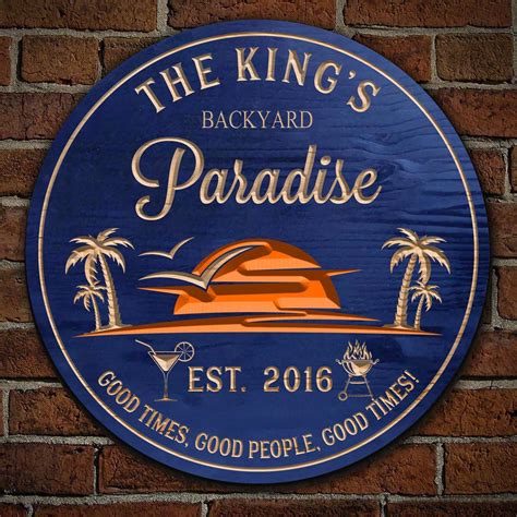 Backyard Paradise Wood Sign Poolside Wood Sign Personalized Patio
