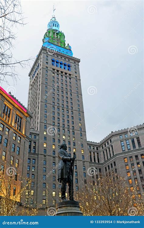 The Historic Landmark Terminal Tower On Public Square In Cleveland