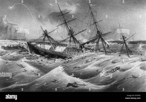 The Wreck Of The Atlantic 1873 Stock Photo Alamy