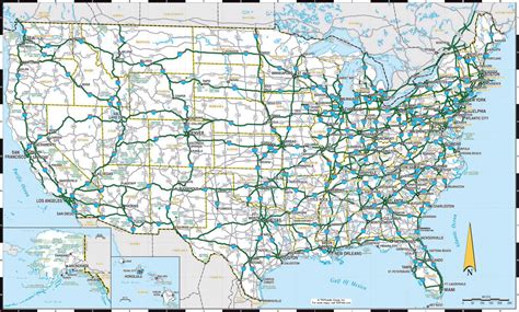 Usa Map With Highways And Cities Map