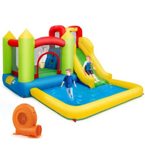 Gymax Inflatable Bounce House Water Slide Bouncer Pool W Climbing Wall