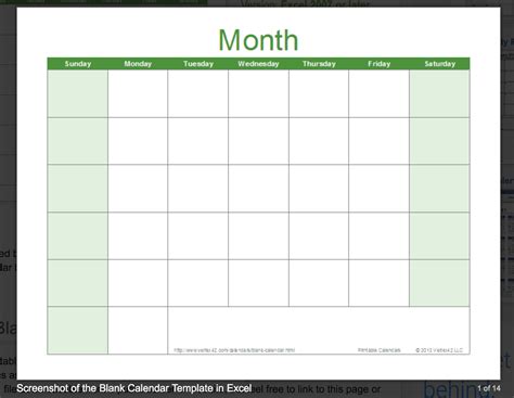 Blank Calendar Template Blankcalendar Template Excel Calendar Riset