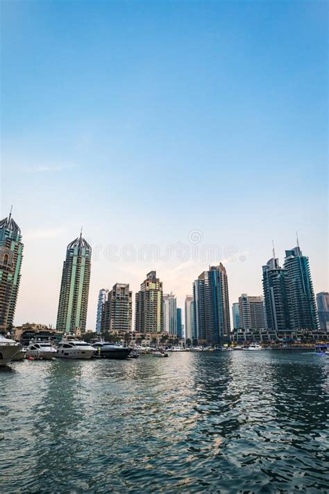 Dubai Marina View And Skyscrapers In Dubai United Arab Emirates