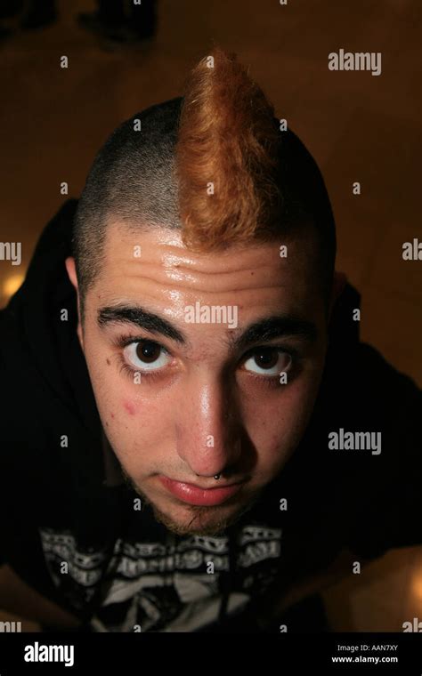 Portraits Of A Punk Boy Looking Up Tel Aviv Israel 2007 Stock Photo