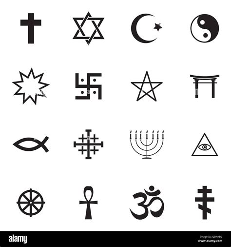 Vector Black Religious Symbols Set Stock Vector Image Art Alamy