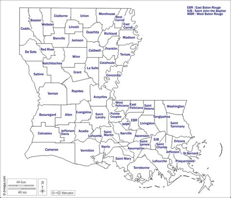 Louisiana Parish County Map County Map Louisiana Parishes Map