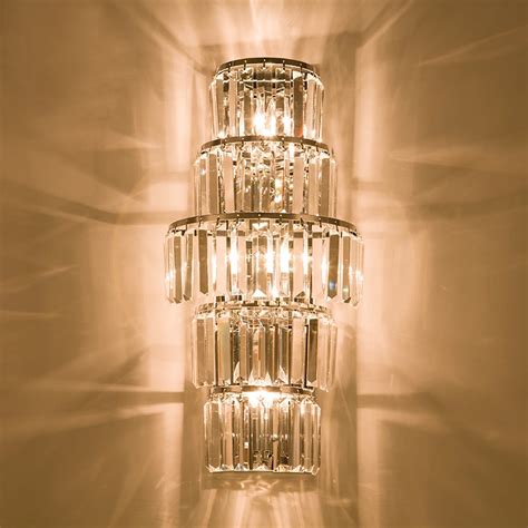 Indoor Lighting Crystal Wall Lamps Long Crystal Bar Wall Sconce Hall