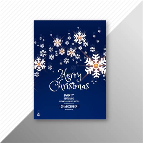 Beautiful Merry Christmas Snowflake Card Brochure Template 266526