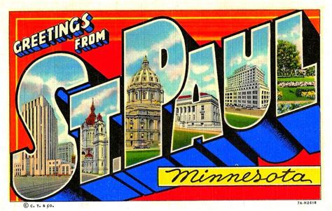 Old Saint Paul Minnesota Postcard Greetings From St Paul Minnesota