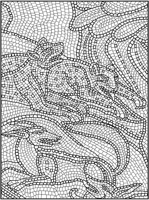 Mosaic Coloring Pages Of Animals Coloring Home
