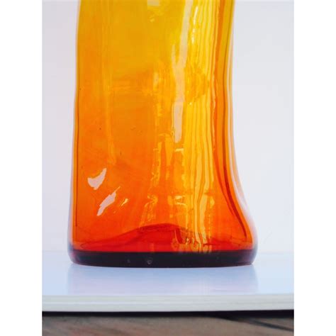 Amberina Blenko Floor Vase Huge Hand Blown Art Glass Chairish