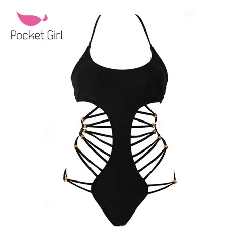 2017 New Black Bandage Strappy Sexy Swimwear Sexy Swimwear Womens