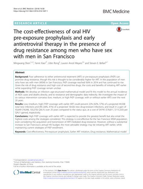 pdf the cost effectiveness of oral hiv pre exposure prophylaxis and early antiretroviral