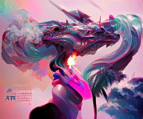Artstation Colorful Smoke Dragon 2 Artworks