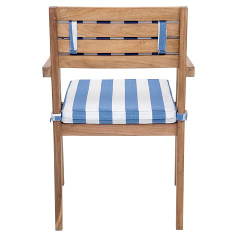 Outdoor cushions with stripes can give your poolside patio chairs a nautical theme. Nautical Chair Back Cushion - Blue and White | DCG Stores