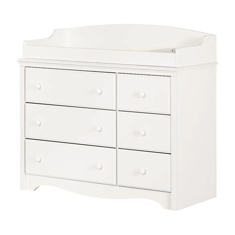South Shore Angel Changing Tabledresser With 6 Drawers Pure White