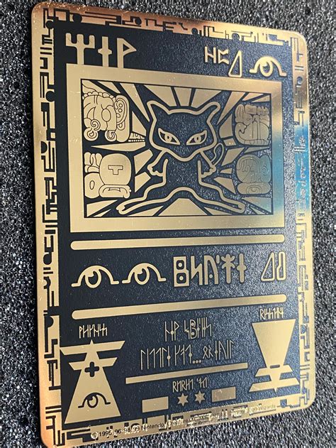 Golden Plated Pokémon Card Ancient Mew Mew Mewtwo 1pc Etsy