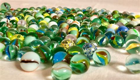 Vintage Glass Marbles Lot Of 268 Colorful Glass Marbles