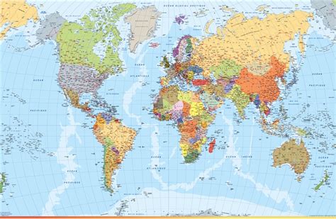 World Map In French Canada Wall Maps Of The World And Countries