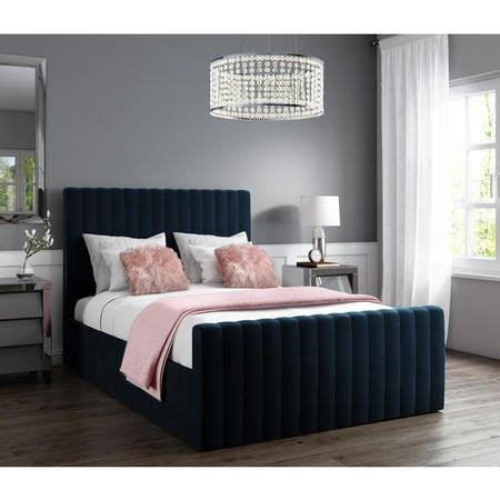 Find products for your bedroom with ease with amazon.com's shop by room bedroom store. Buy Khloe King Size Side Ottoman Bed in Navy Blue Velvet ...