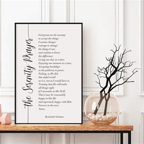 The Serenity Prayer Long Form Version Bible Verse Print Etsy