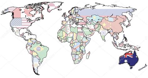 Australia On Map Of World — Stock Photo © Michal812 2472489
