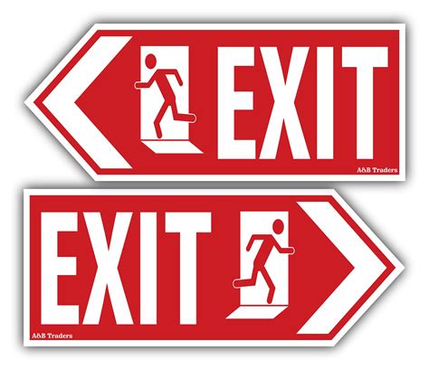 Buy Exit Sign Vinyl Sticker Red Self Adhesive Peel And Stick Door