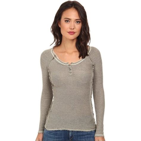Free People Rag Tag Henley Sweater Womens Sweater Gray 75 Liked On Polyvore Featuring Tops