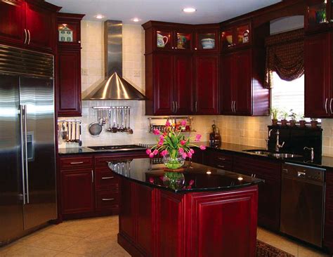 Cherry Kitchen Cabinets With Black Granite Countertops Things In The Kitchen