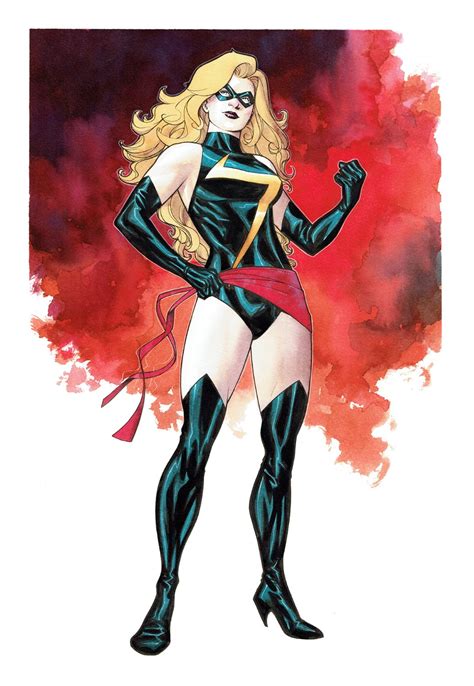 Ms Marvel Watercolor Illustration Marvel Carol Danvers