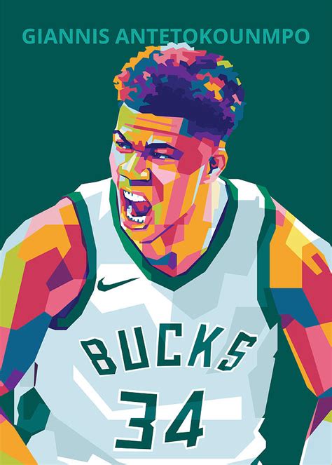 Giannis Antetokounmpo Wpap Pop Art Digital Art By Gilang Bogy Fine Art America