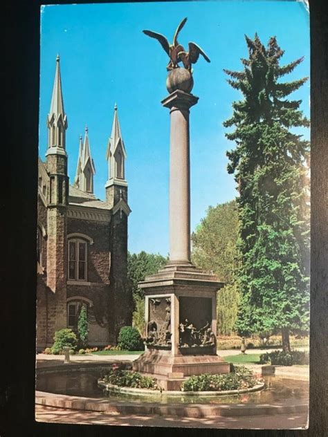 Vintage Postcard 1963 Seagull Monument Salt Lake City Temple Square