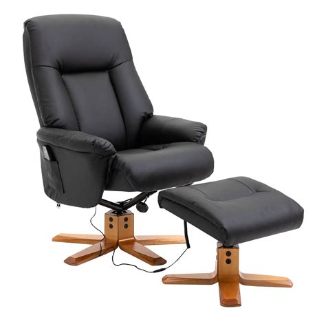 Homcom Pu Leather 10 Point Massage Sofa Armchair Chair Wfootrest Heat