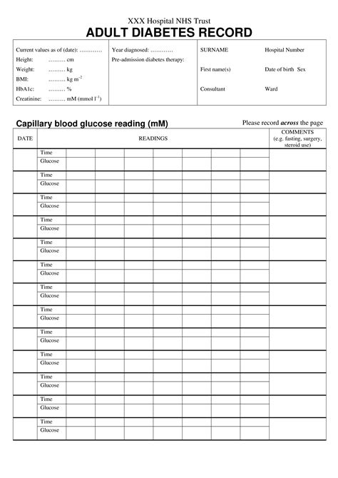 Diabetic Record How To Create A Diabetic Record Download This