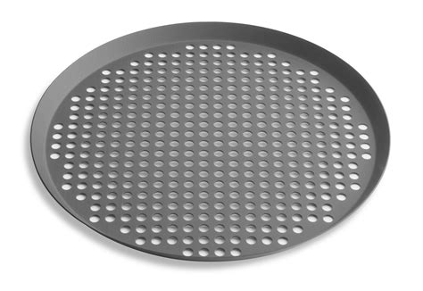 16 Extra Perforated Press Cut Pizza Pan With Hard Coat Anodized Finish