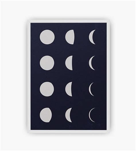 Moon Phases Print Moon Art Minimalist Moon By Shoptempsmodernes