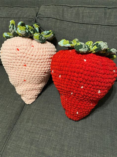 Pdf Crochet Pattern Strawberry Crochet Pillow One Size Instant