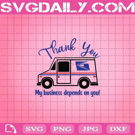 Usps Mail Carrier Post Office Postal Truck Thank You Svg Svgdaily