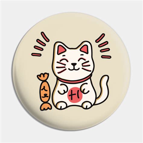 Cute Chinese Cat Cartoon Chinese Cat Pin Teepublic