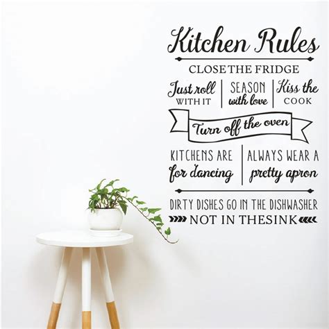 Buy New Kitchen Rules Wall Sticker Letters Vinyl Wall