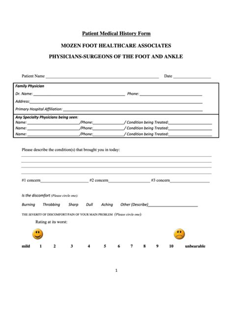 Fillable Patient Medical History Form Printable Pdf Download