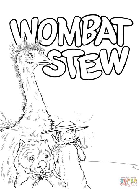 Emu Platypus And Wombat Coloring Page Free Printable Coloring Pages