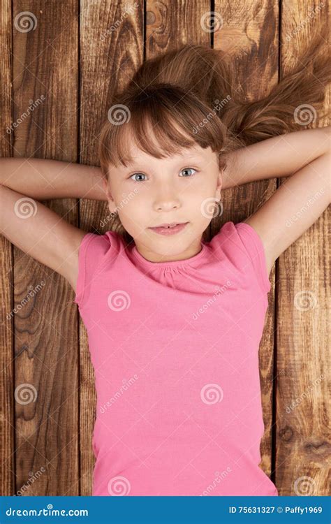 Top View Of A Little Girl Lying On Back Stock Image Image Of Person