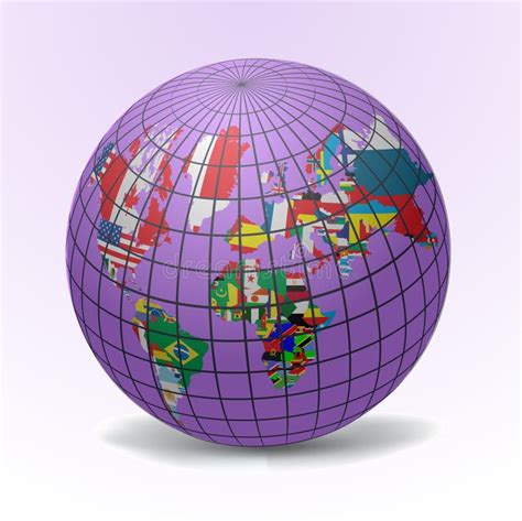 Flags Globe With World Map Stock Image Image 15999991