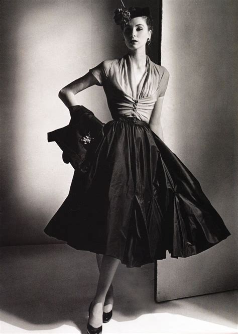 Women's and men's, headdresses and hairstyles, underwear, swimsuits and bathing suits. Dior 1950 | Model wearing Dior, 1950s | Cocktail dress ...