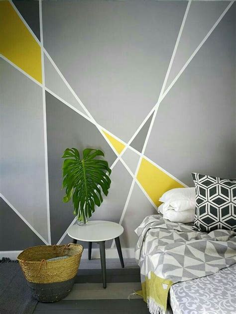 Peinture Géométrique Accent Wall Bedroom Geometric Wall Paint Wall