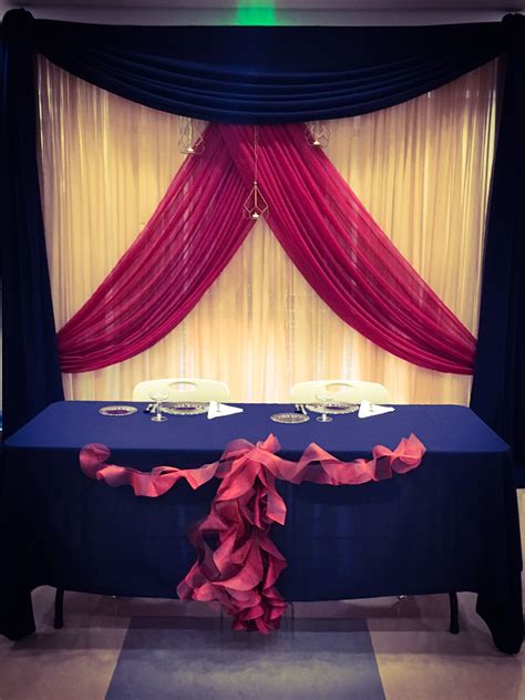 Navy Blue Gold And Burgundy Custom Backdrop For