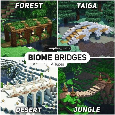 Minecraft Building Designs😇 On Instagram “4 Bridge Designs By