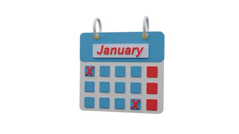 Premium January Calendar 3d Illustration Pack From Miscellaneous 3d