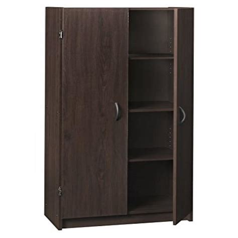 They are made of wood and can also be used for storing clothing. ClosetMaid 1556 Pantry Cabinet, Espresso - Walmart.com